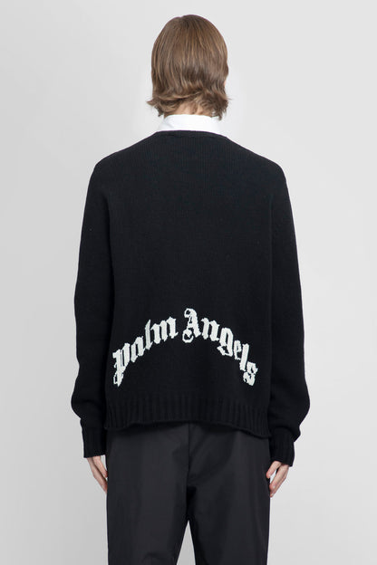 PALM ANGELS MAN BLACK KNITWEAR