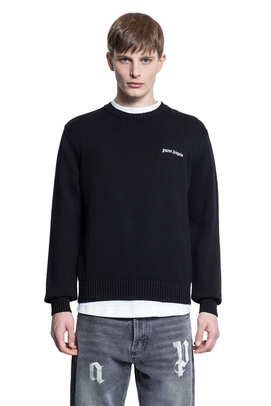 PALM ANGELS MAN BLACK KNITWEAR