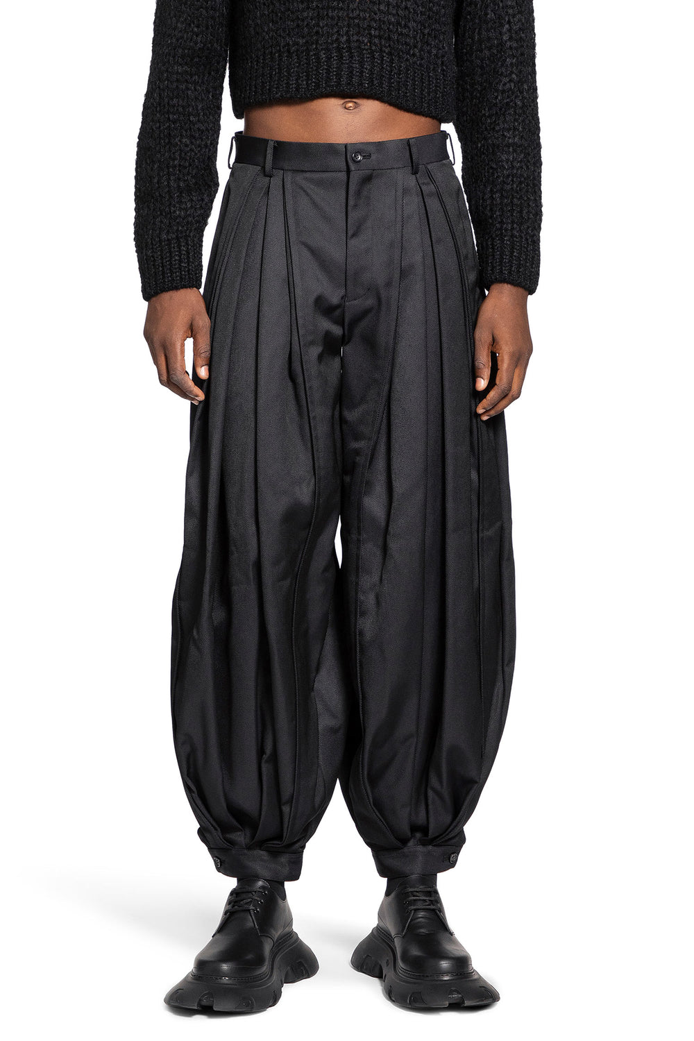 COMME DES GARCONS HOMME PLUS MAN BLACK TROUSERS