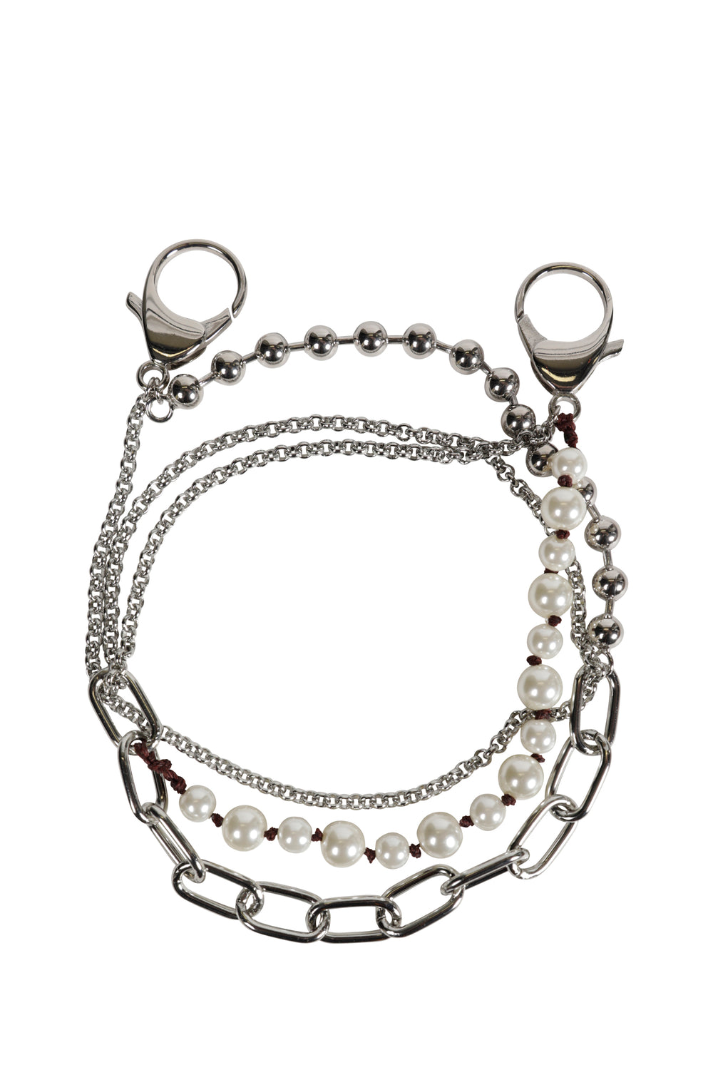 MARNI Metal And Faux-Pearls Charm Wallet Chain man