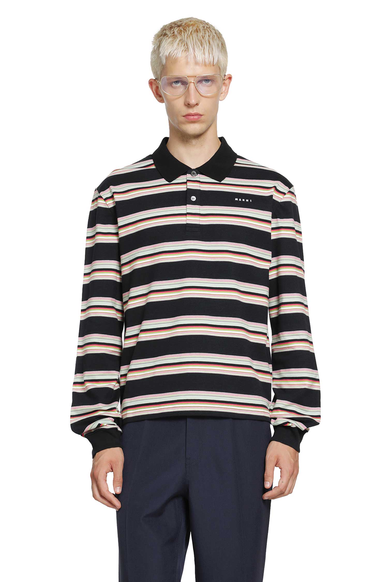 Striped Cotton Polo Shirt