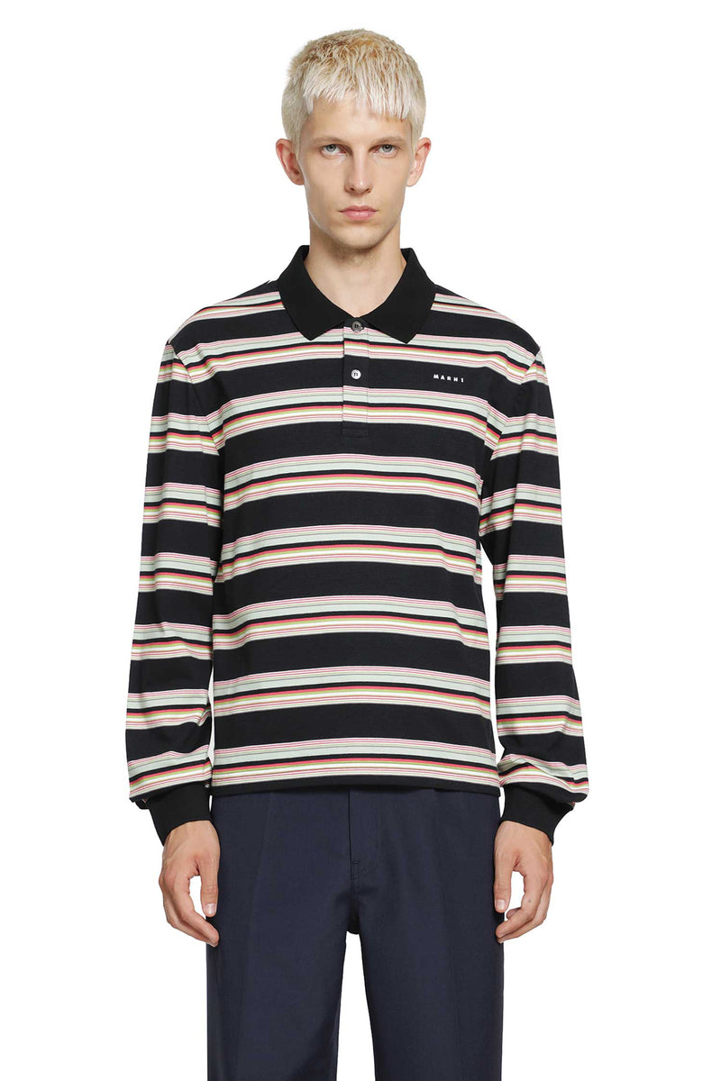 MARNI Striped Cotton Polo Shirt man