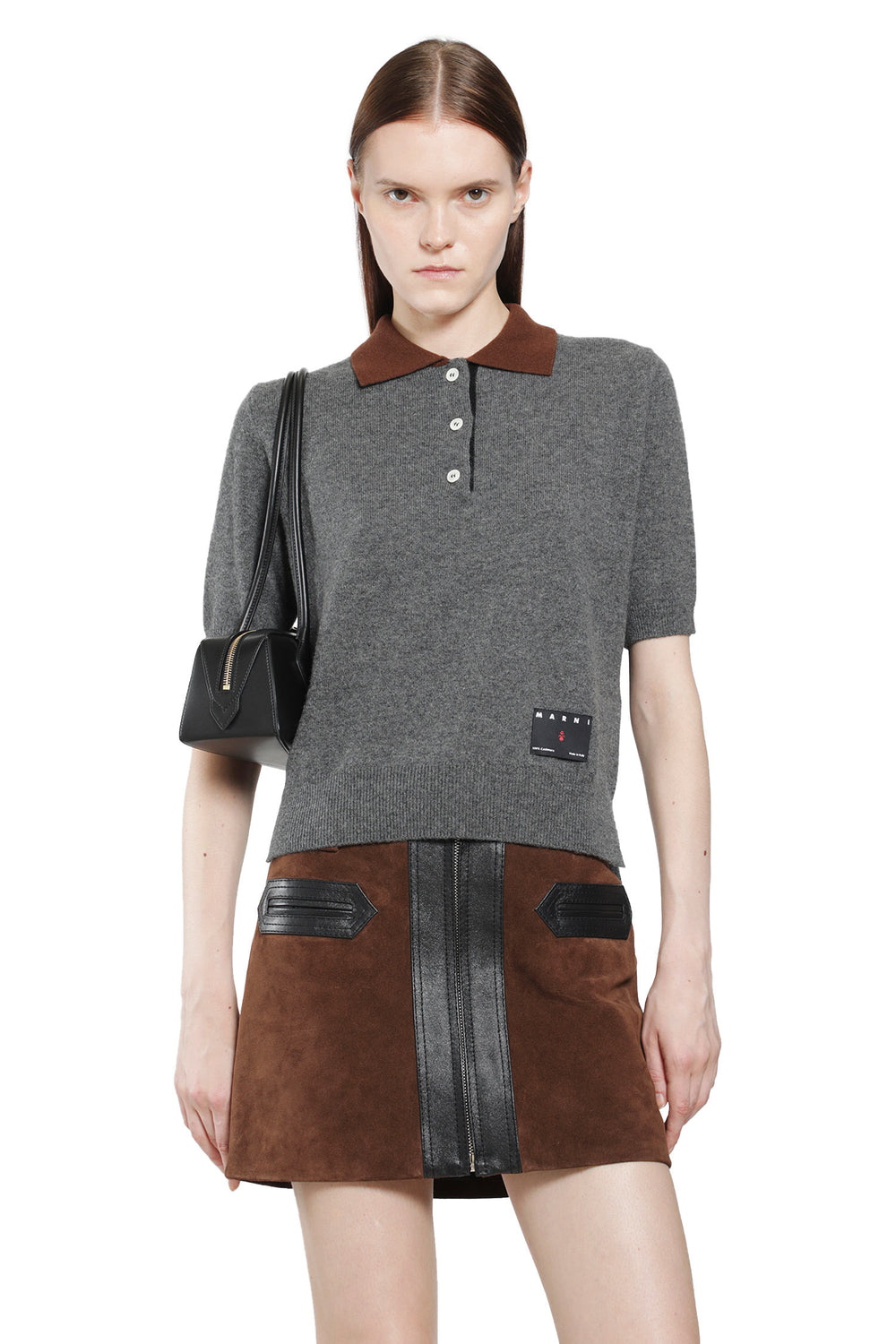 MARNI Cashmere Polo Shirt with Contrast Colour woman