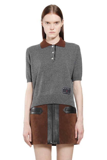 Cashmere Polo Shirt with Contrast Colour