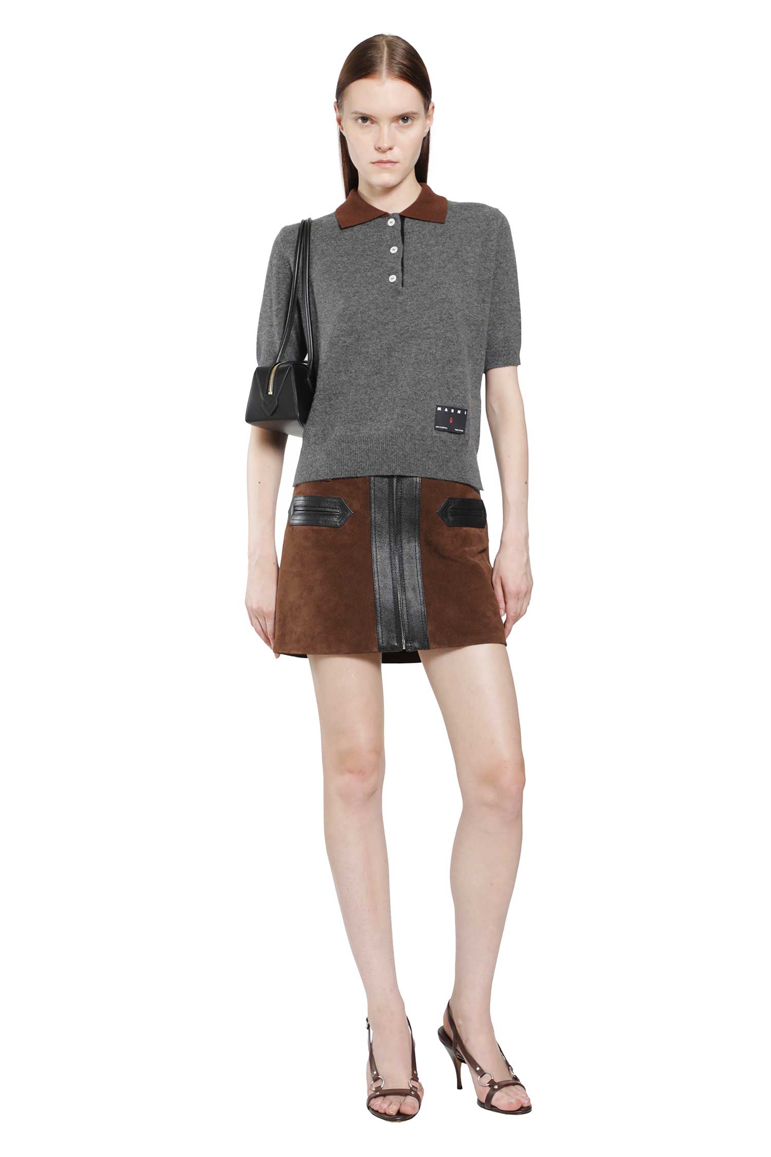 MARNI Cashmere Polo Shirt with Contrast Colour woman