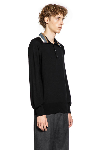Wool Cashmere Polo with Suede Collar - Antonioli.eu