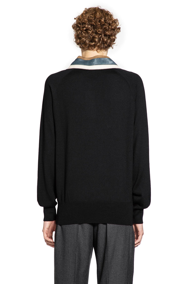 Wool Cashmere Polo with Suede Collar - Antonioli.eu