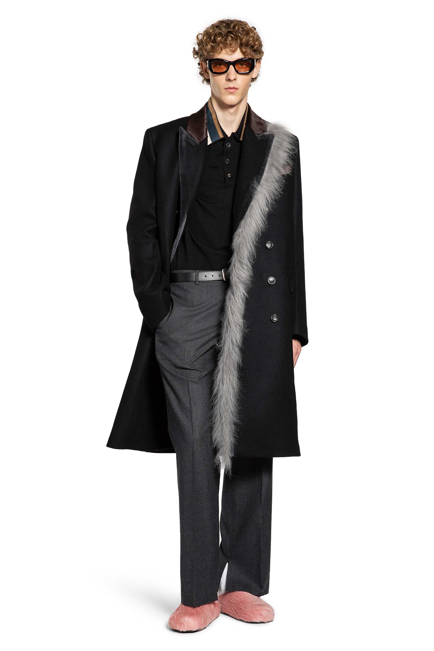 Wool Cashmere Polo with Suede Collar - Antonioli.eu