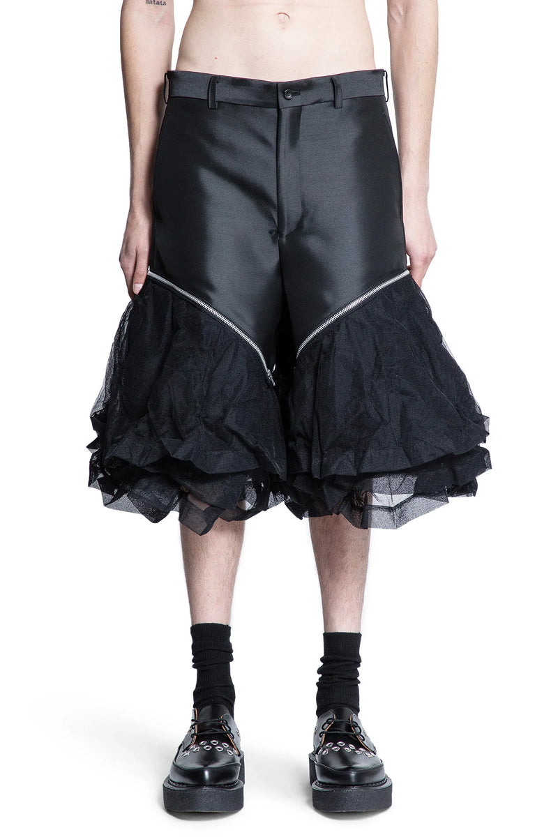 Satin and Crinkled Tulle Shorts - Antonioli.eu