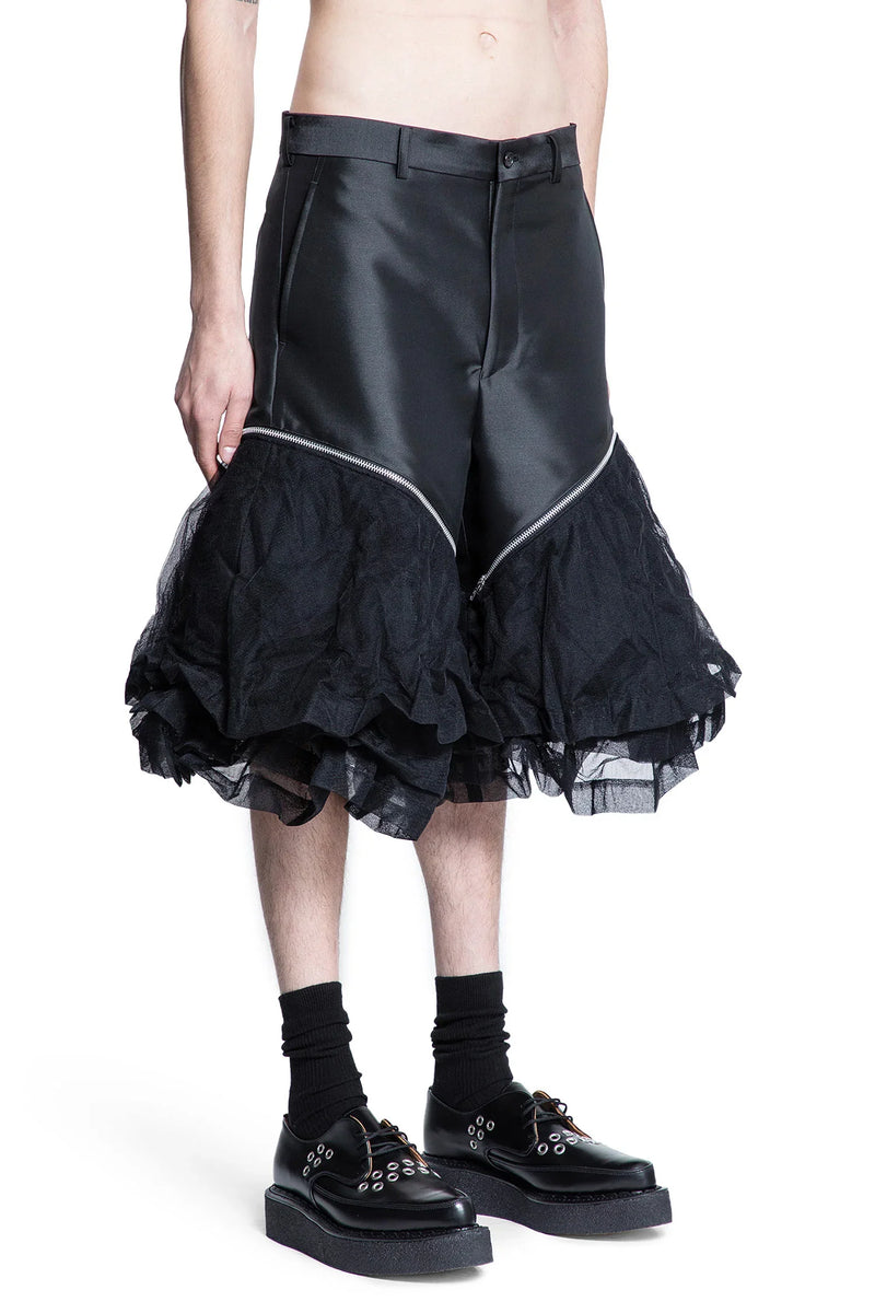Satin and Crinkled Tulle Shorts - Antonioli.eu