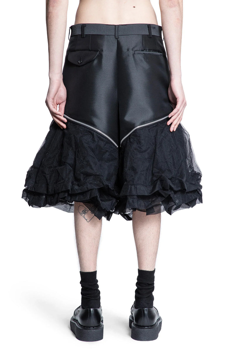 Satin and Crinkled Tulle Shorts - Antonioli.eu