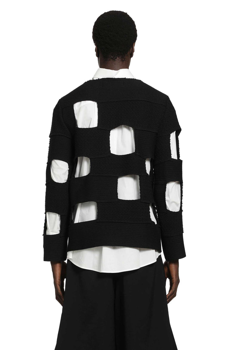 Cut-Out Cotton Nylon Sweater