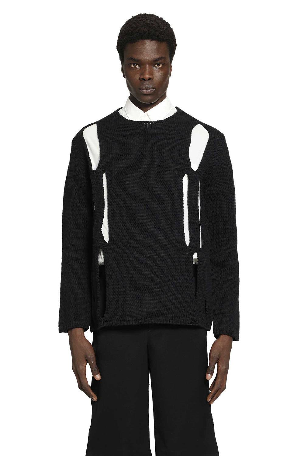 COMME DES GARCONS HOMME PLUS Cut-Out Knitted Sweater man