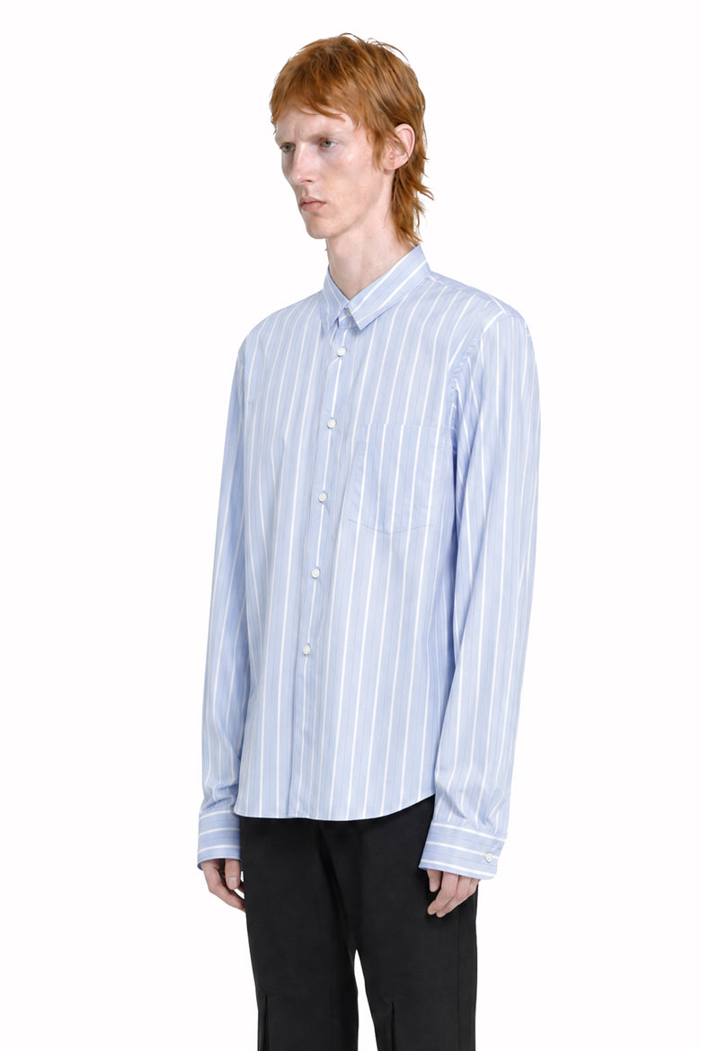 COMME DES GARCONS HOMME PLUS Pinstripe and Lace Shirt man