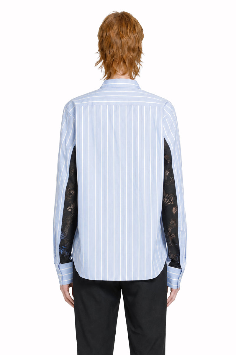 COMME DES GARCONS HOMME PLUS Pinstripe and Lace Shirt man