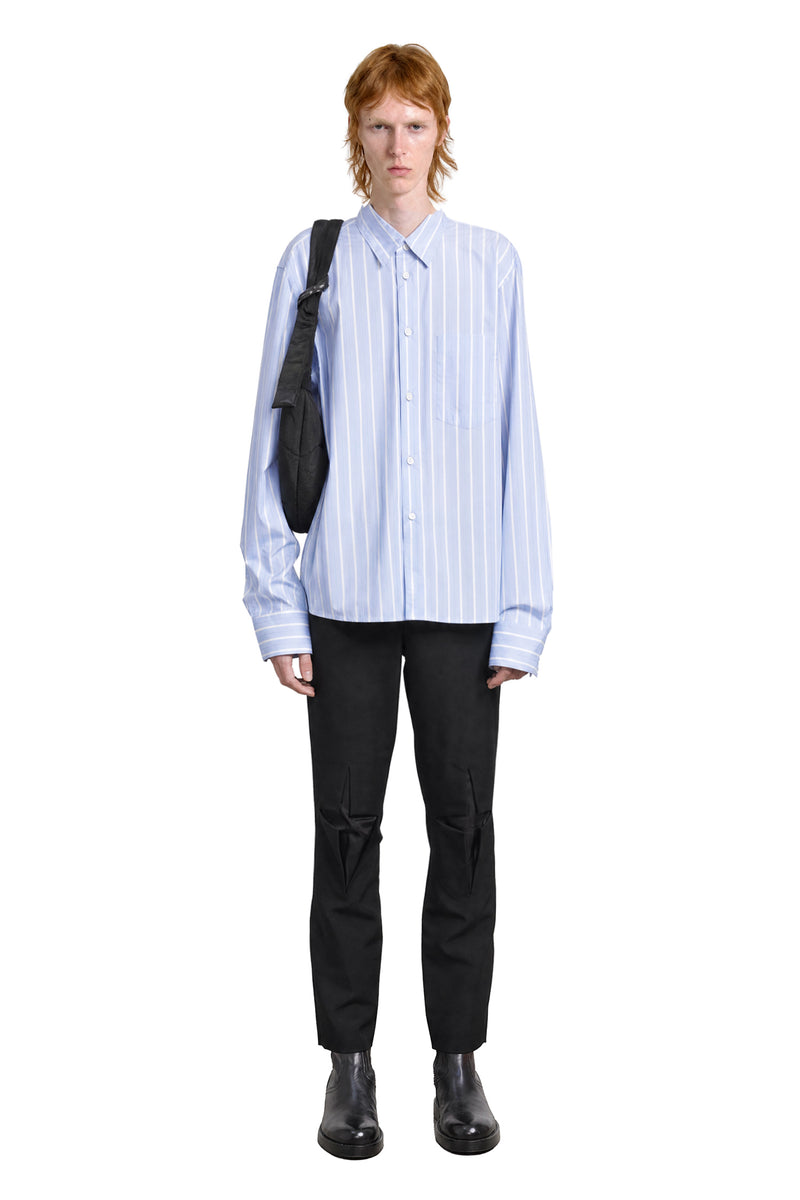 COMME DES GARCONS HOMME PLUS Pinstripe and Lace Shirt man