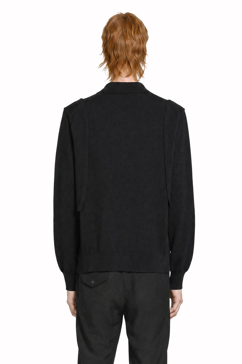 COMME DES GARCONS HOMME PLUS Cut-Out Wool Knit Polo man