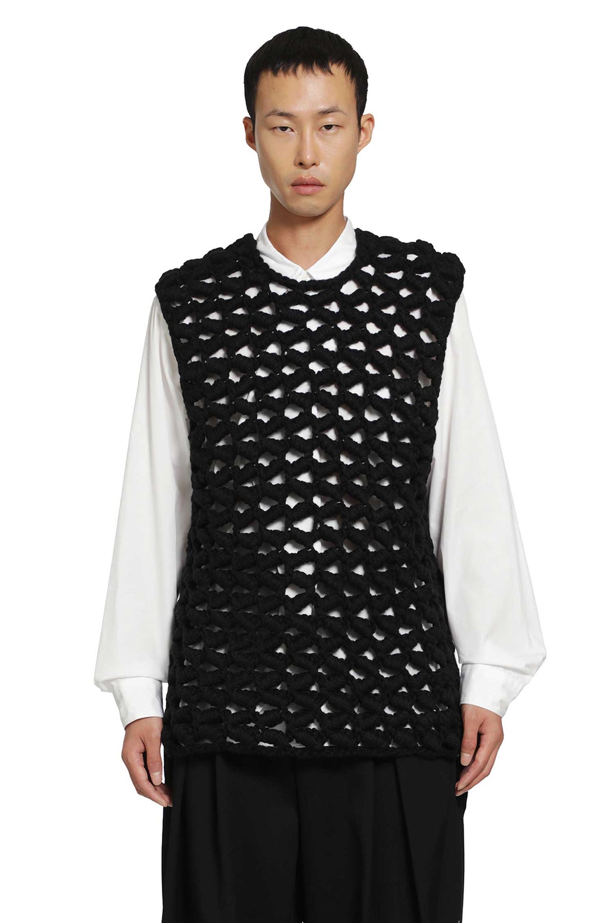 COMME DES GARCONS HOMME PLUS Crochet Knit Vest man