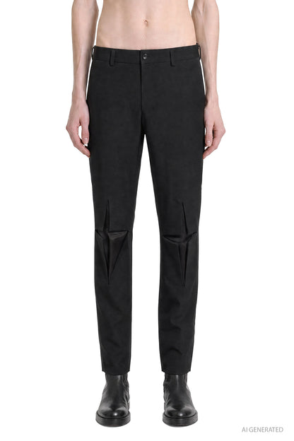 Cut-Out Skinny Wool Trousers