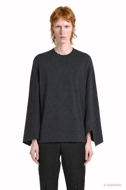 Cut-Out Cotton Sweatshirt