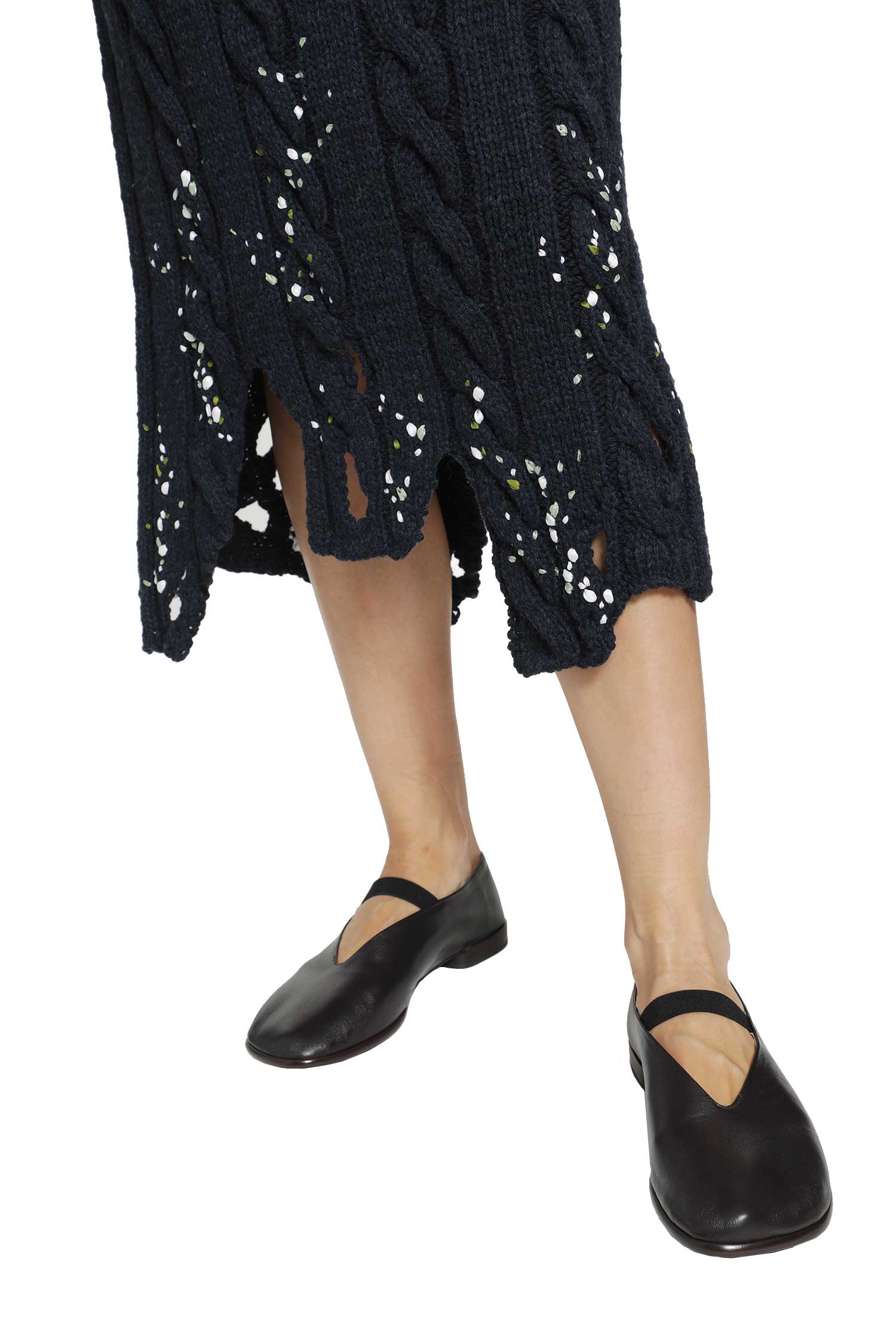 PILLINGS Embroidered Wool Midi Skirt woman
