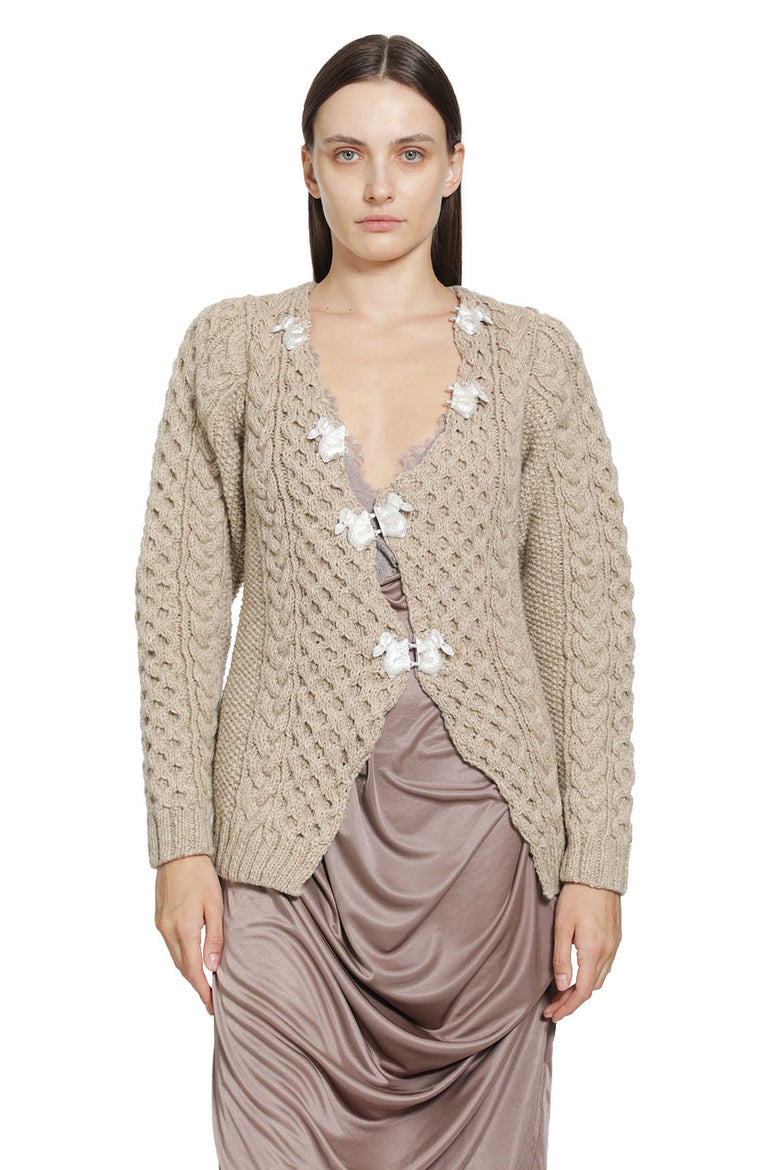 PILLINGS Chunky Wool Cardigan woman