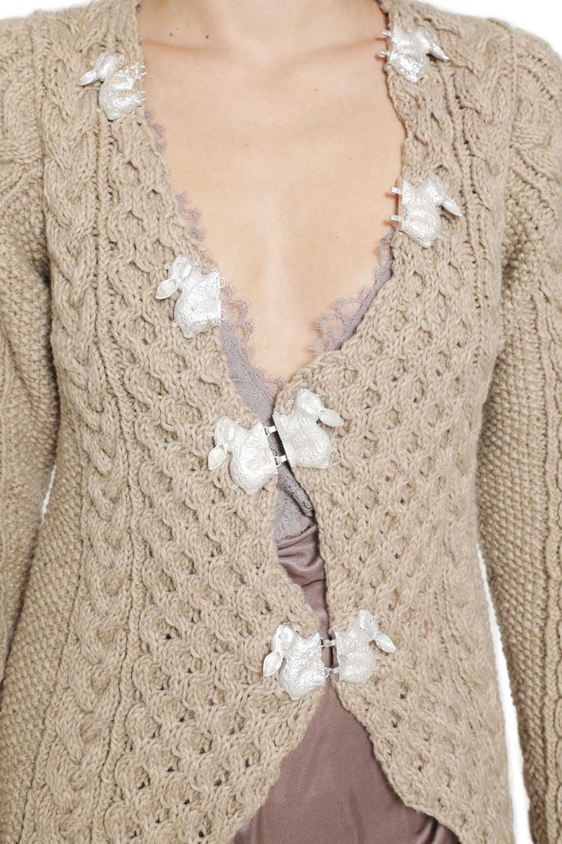 PILLINGS Chunky Wool Cardigan woman