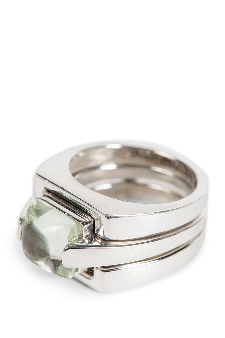 Puzzle Ring Green Amethyst