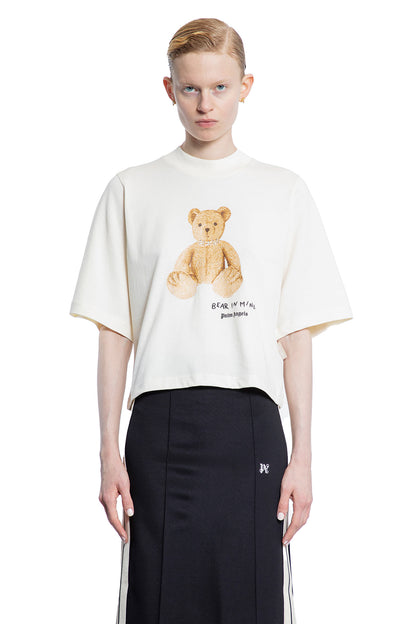 Antonioli PALM ANGELS WOMAN OFF-WHITE T-SHIRTS & TANK TOPS