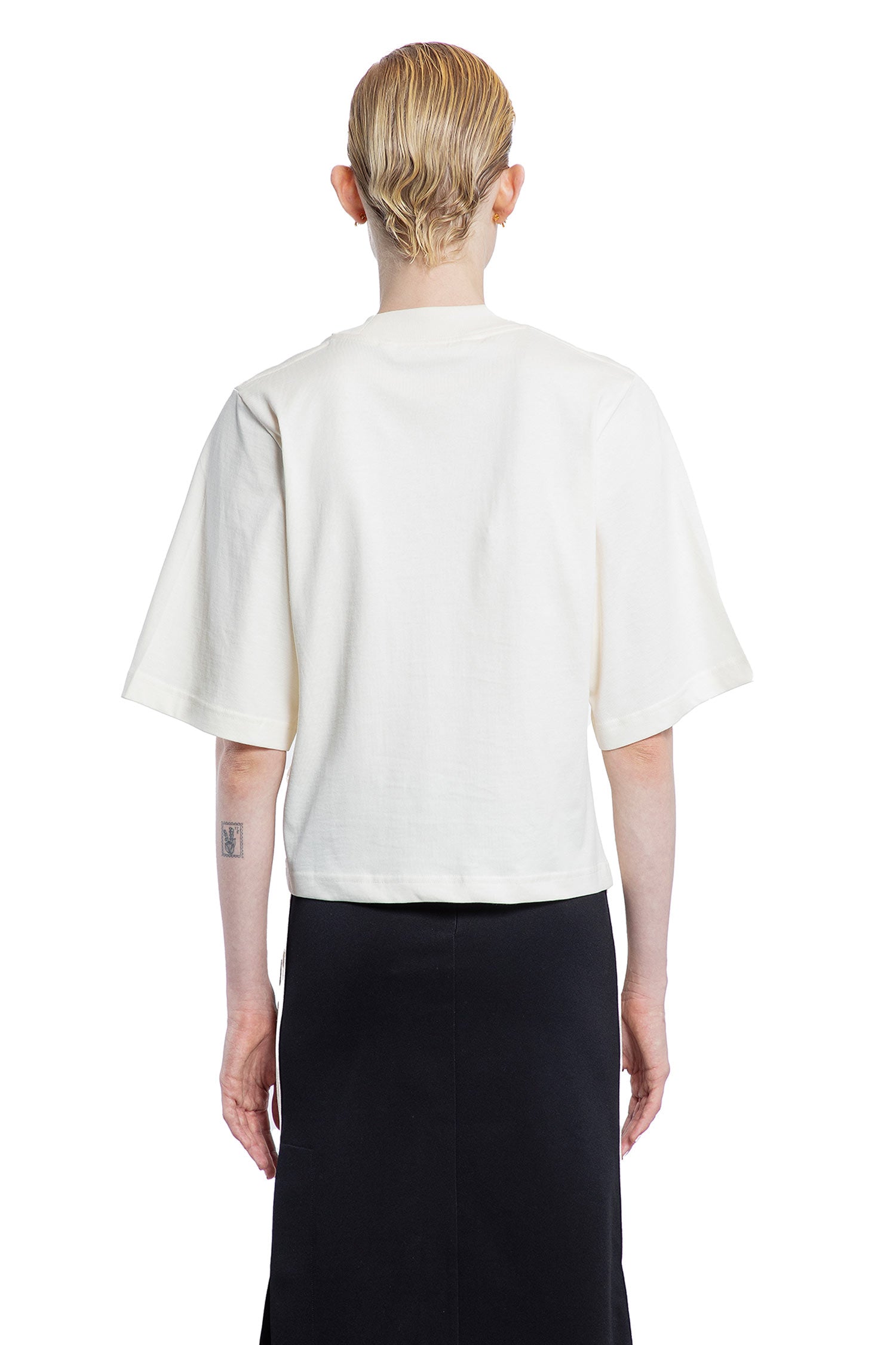 PALM ANGELS WOMAN OFF-WHITE T-SHIRTS & TANK TOPS