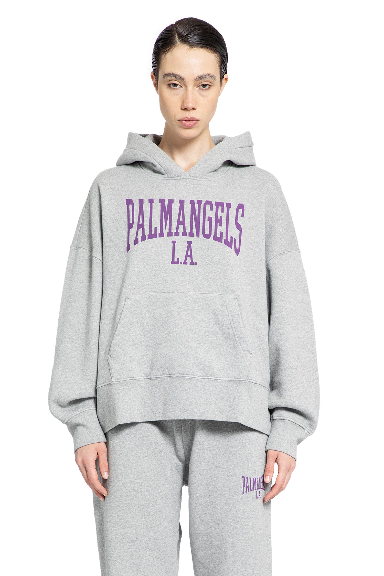 PALM ANGELS WOMAN GREY SWEATSHIRTS