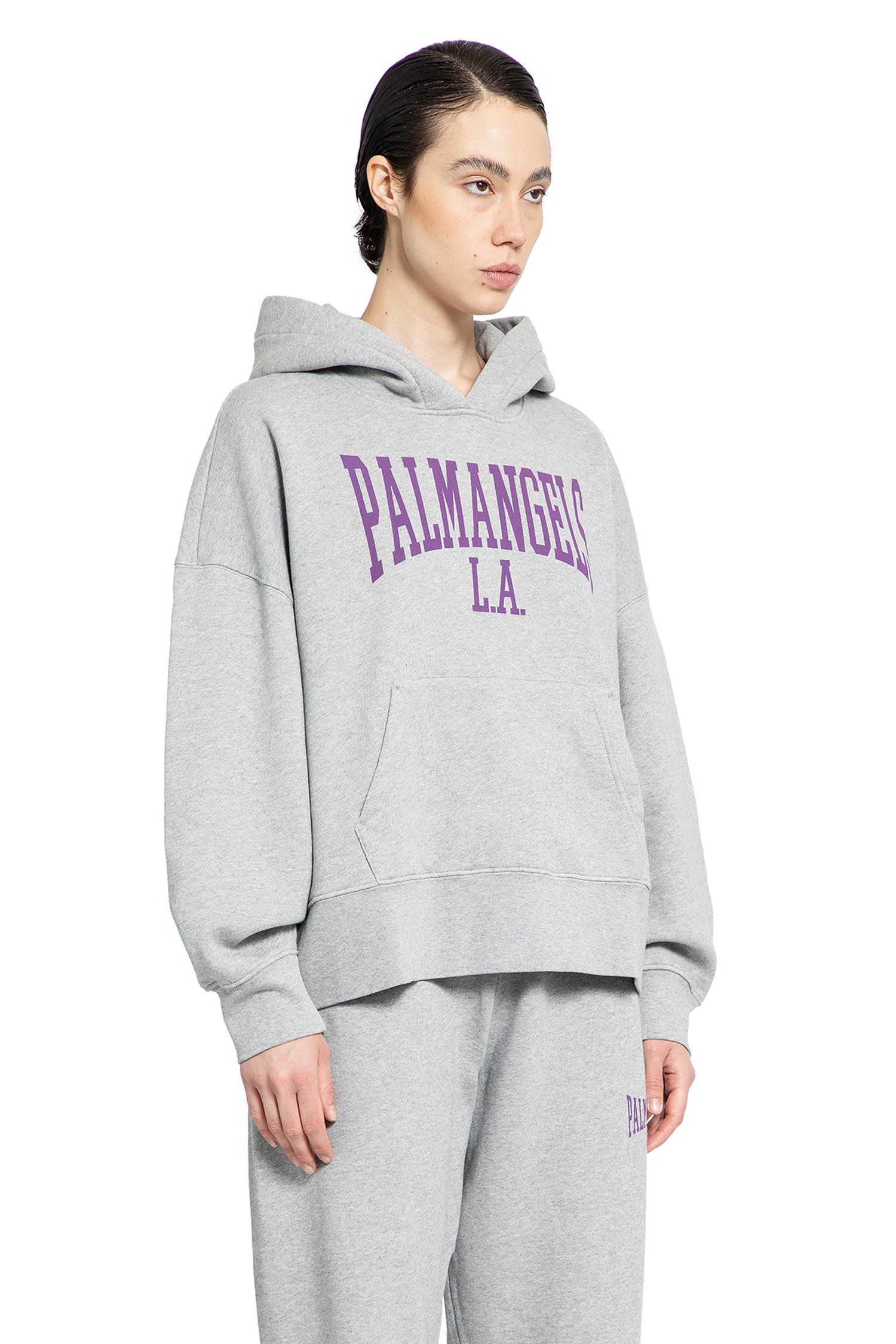 PALM ANGELS WOMAN GREY SWEATSHIRTS