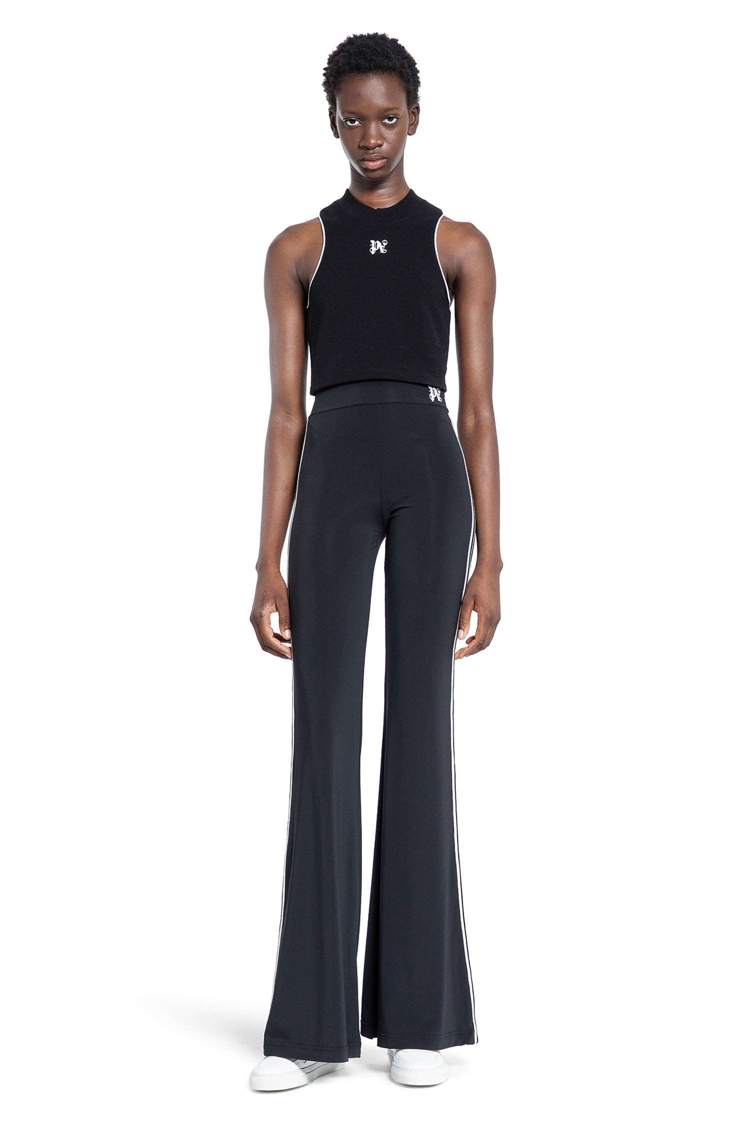 PALM ANGELS WOMAN BLACK TROUSERS