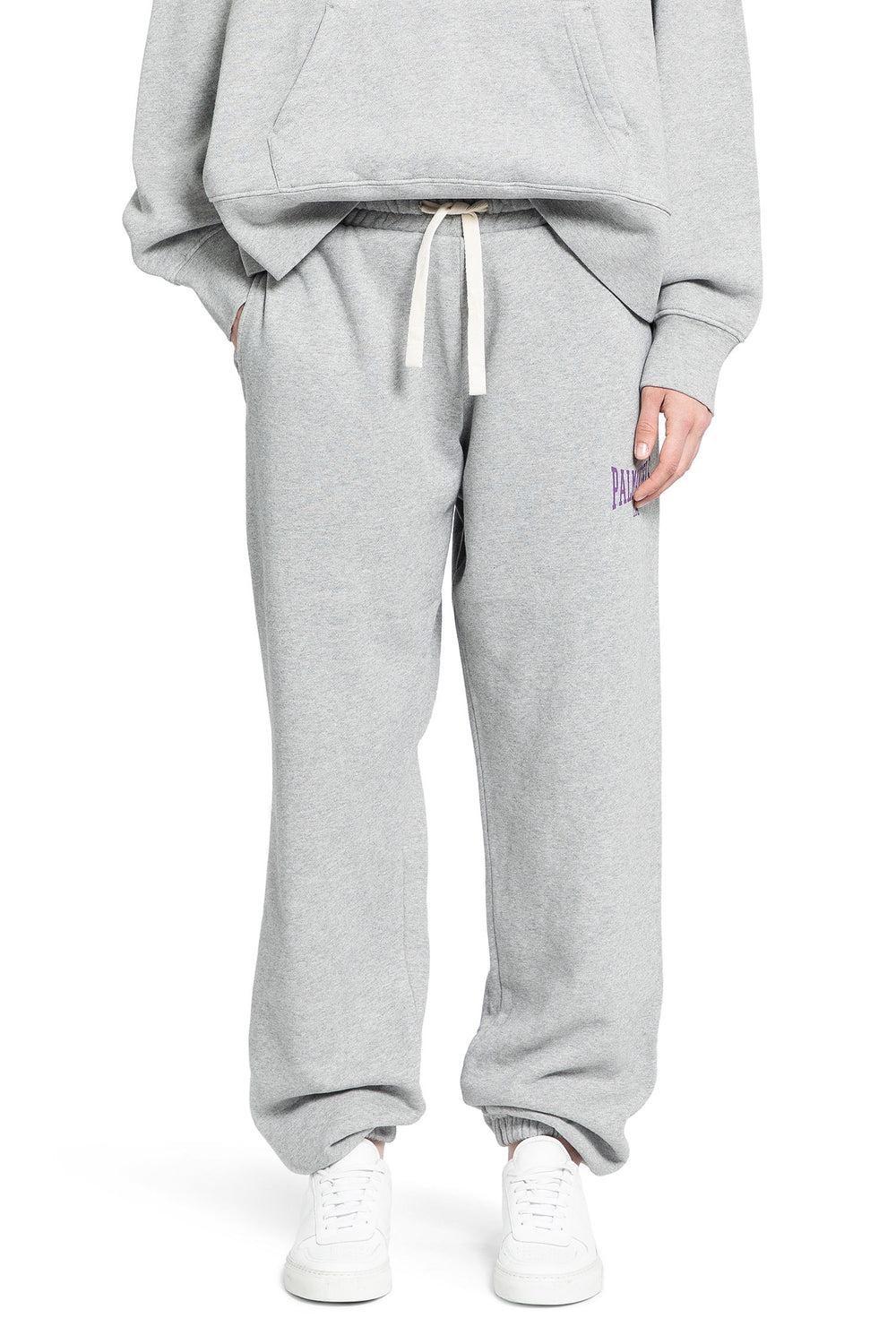 PALM ANGELS WOMAN GREY TROUSERS