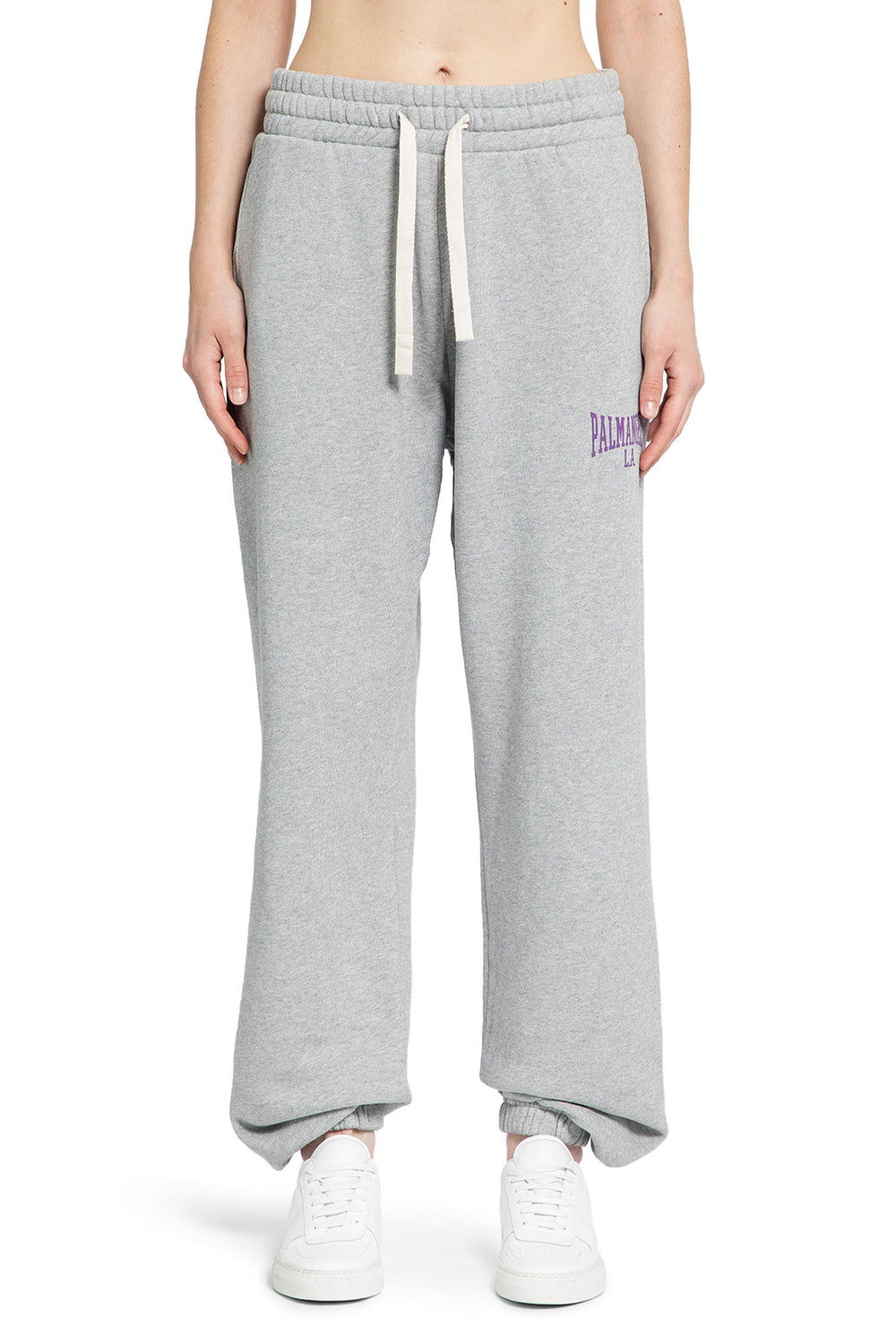 PALM ANGELS WOMAN GREY TROUSERS