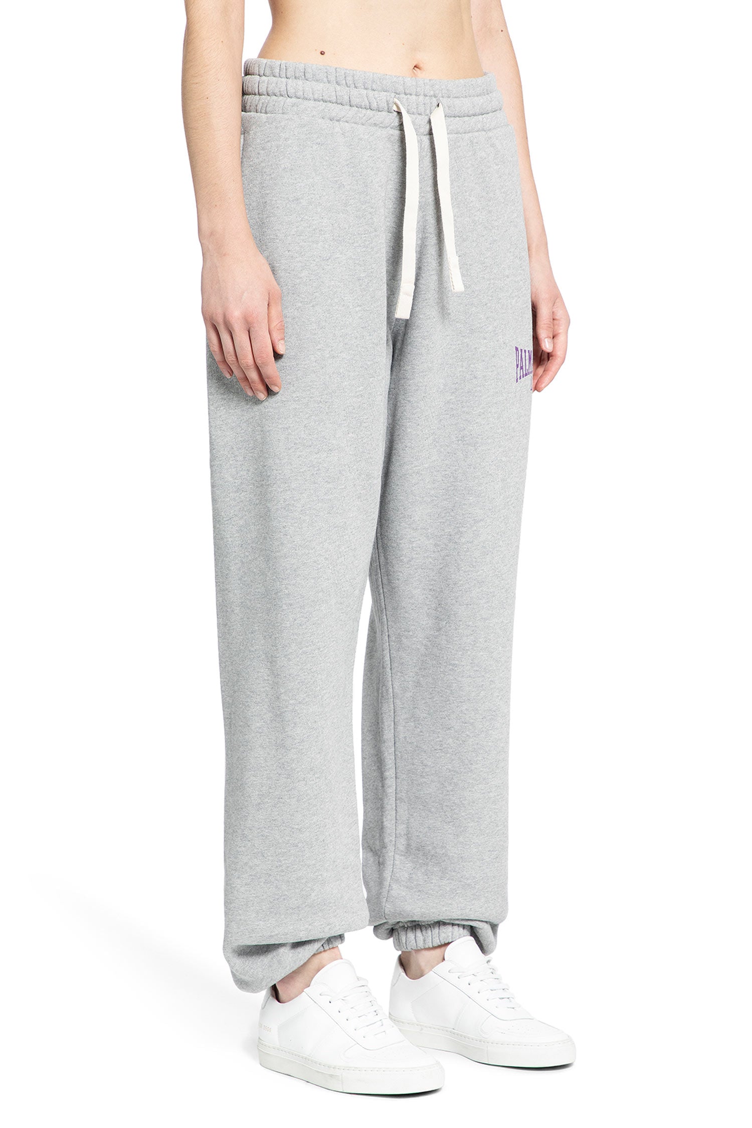 PALM ANGELS WOMAN GREY TROUSERS