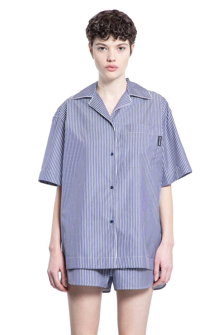 PALM ANGELS WOMAN BLUE SHIRTS