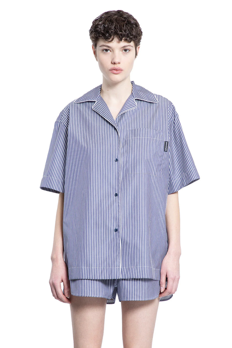 Curved Logo Striped Shirt - Antonioli.eu