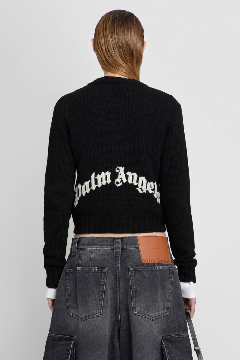 PALM ANGELS WOMAN BLACK KNITWEAR