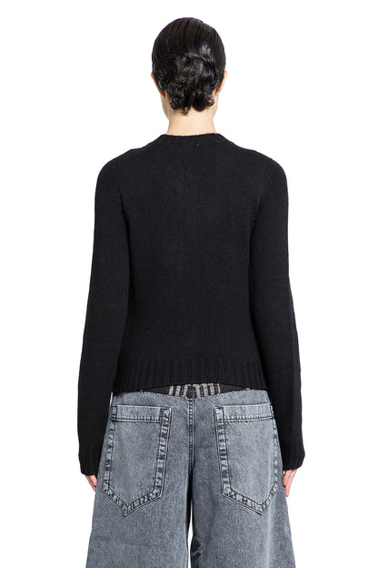 PALM ANGELS WOMAN BLACK KNITWEAR