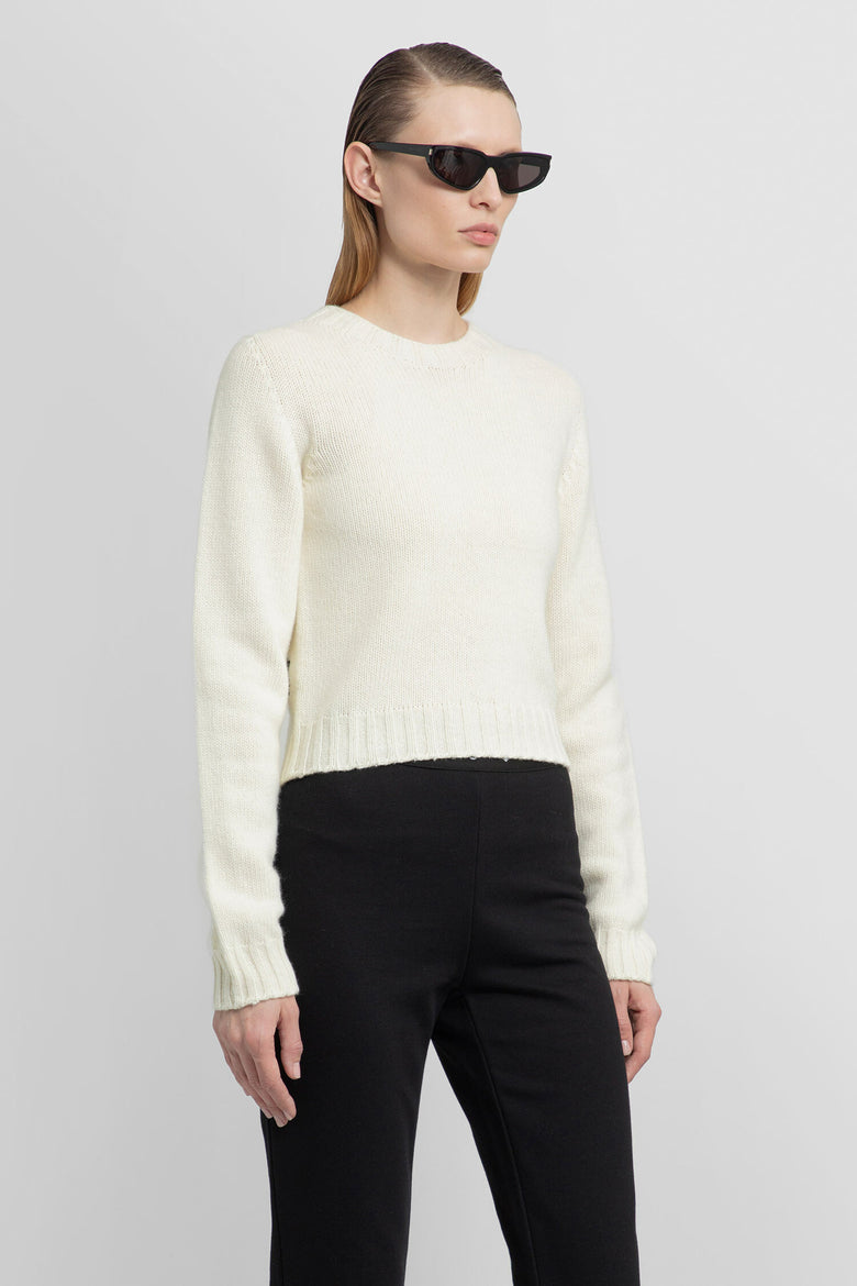 PALM ANGELS WOMAN OFF-WHITE KNITWEAR