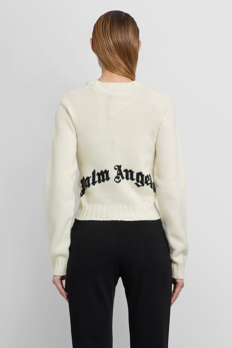 PALM ANGELS WOMAN OFF-WHITE KNITWEAR