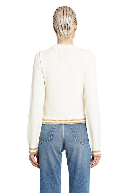 PALM ANGELS WOMAN OFF-WHITE KNITWEAR