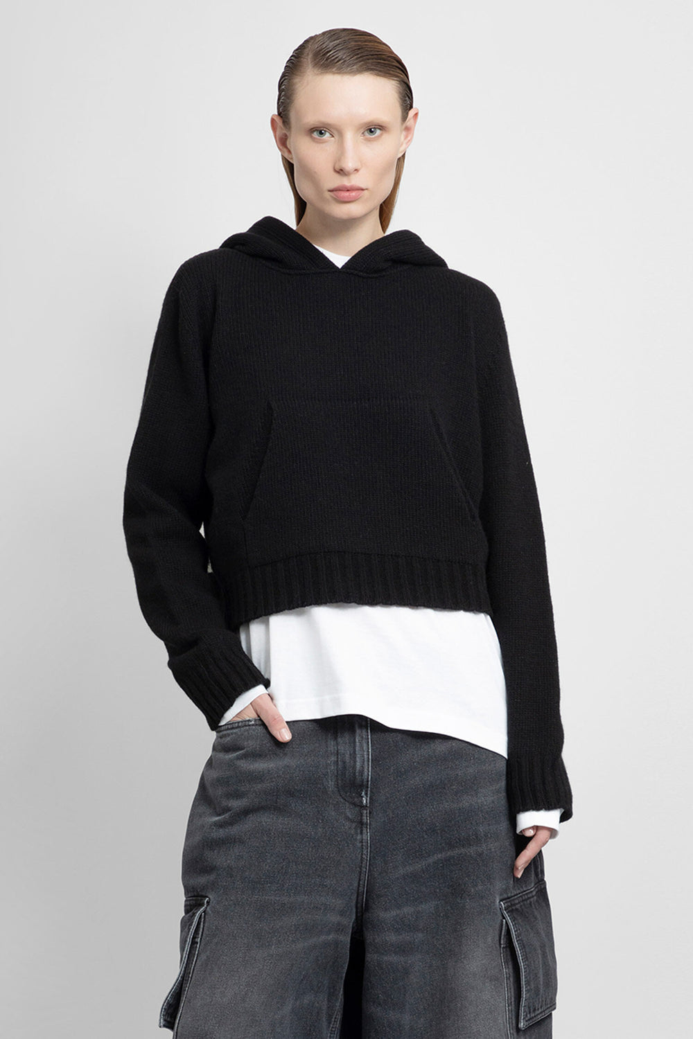 PALM ANGELS WOMAN BLACK KNITWEAR