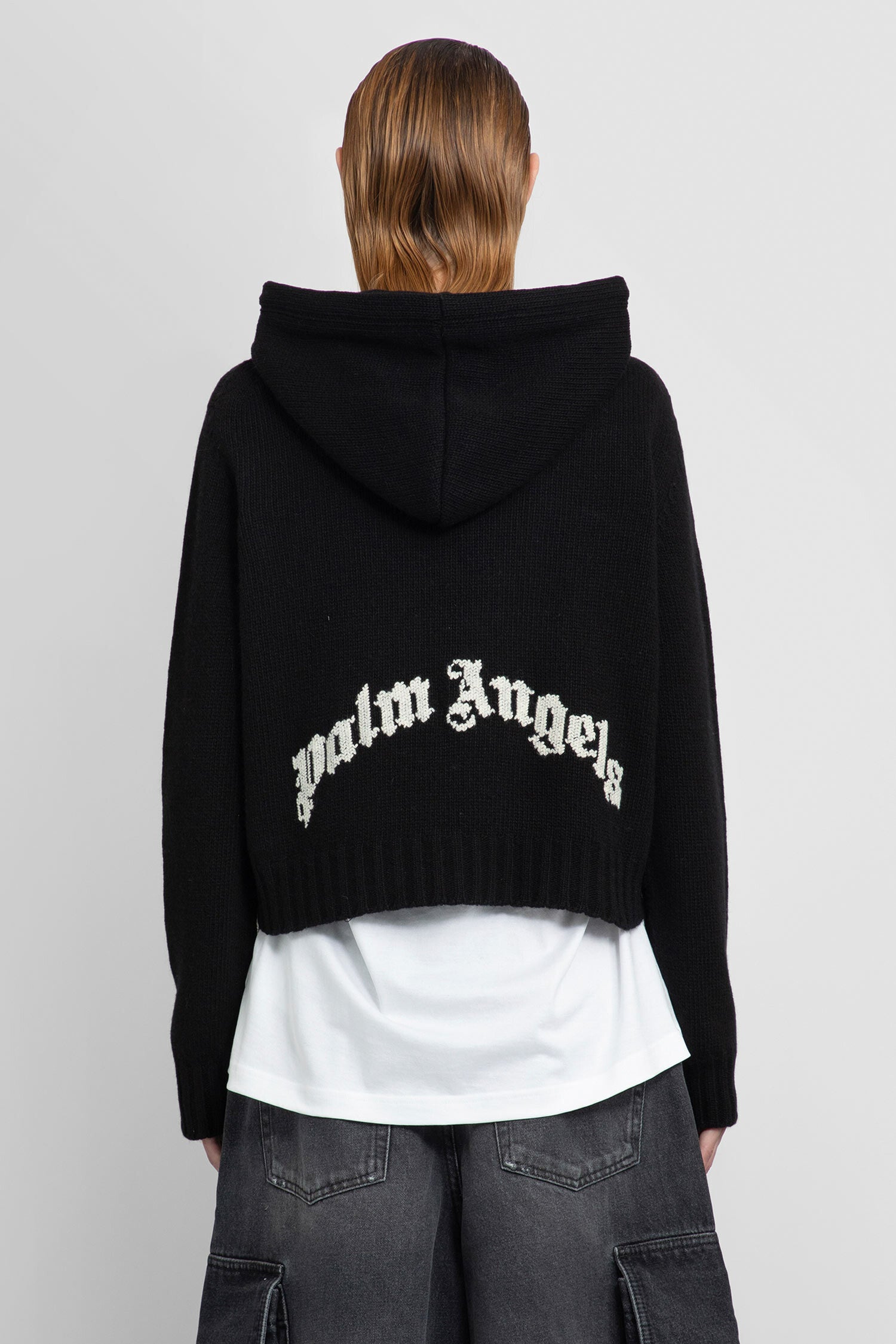 PALM ANGELS WOMAN BLACK KNITWEAR