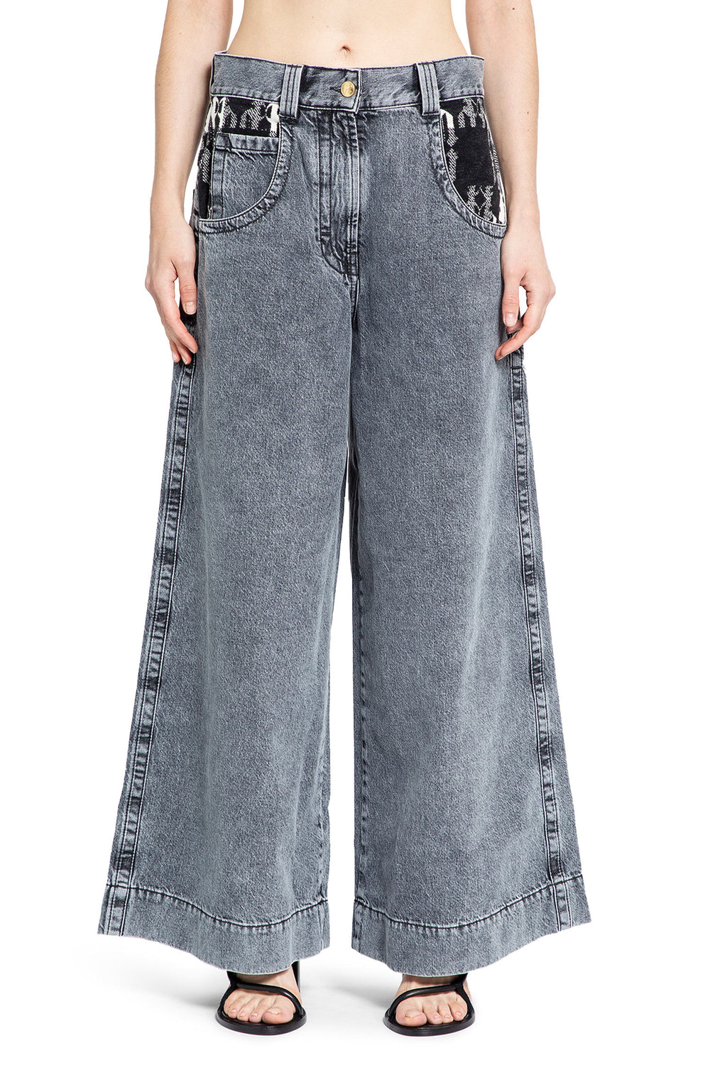 PALM ANGELS WOMAN GREY JEANS