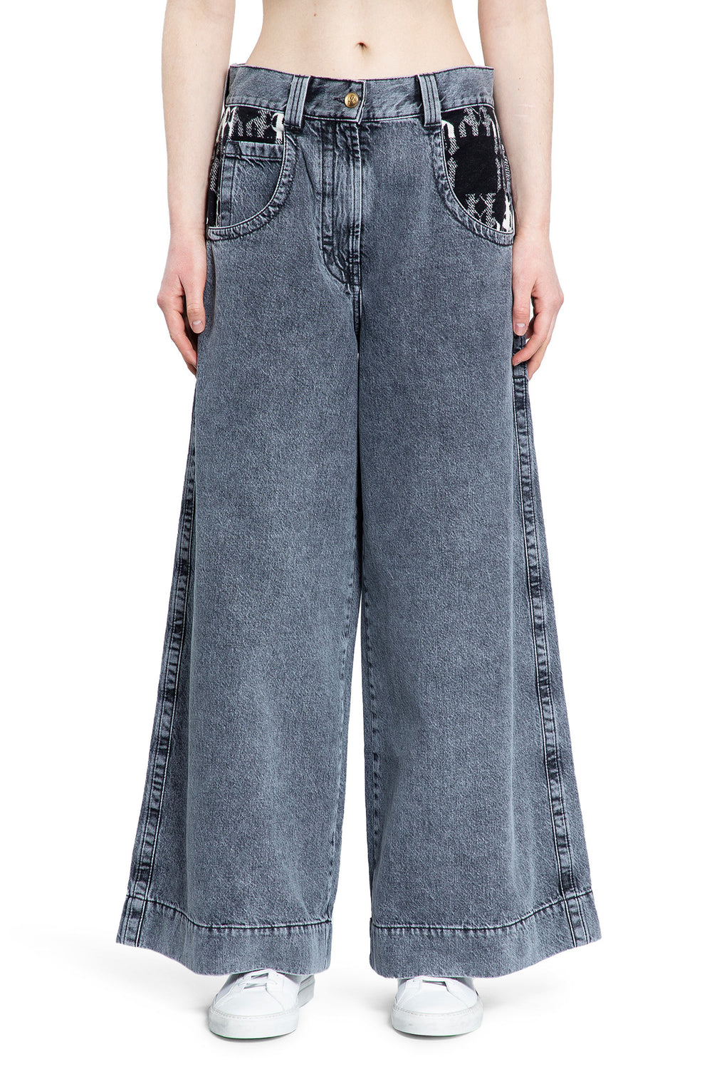 PALM ANGELS WOMAN GREY JEANS