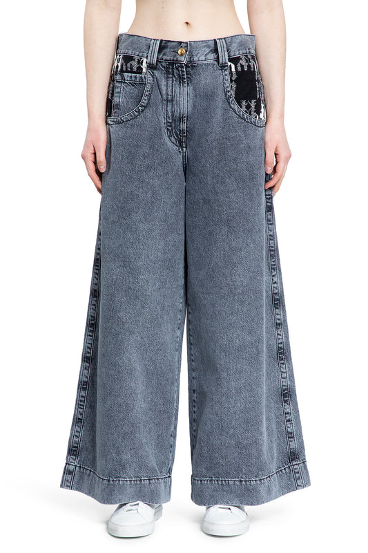 PALM ANGELS WOMAN GREY JEANS