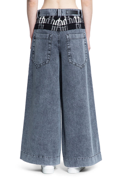 PALM ANGELS WOMAN GREY JEANS