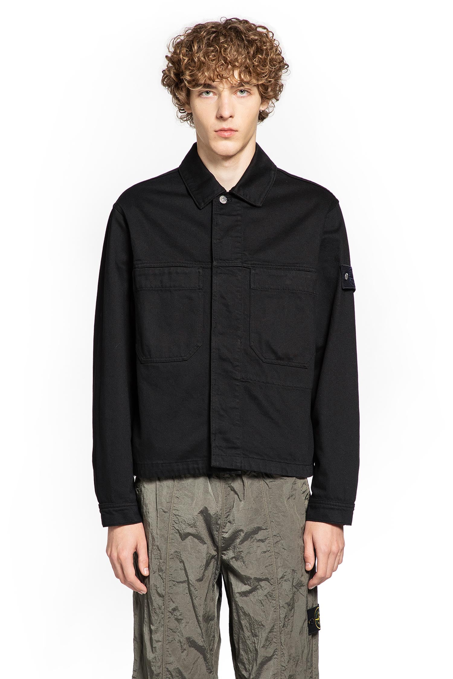STONE ISLAND MAN BLACK JACKETS